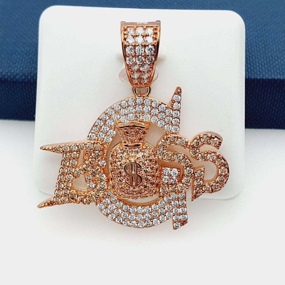 "14K Gold Plated Cubic Zircon Pendant, EVBRS401